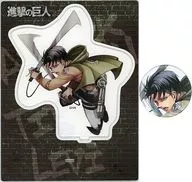 Levi Ackermann Acrylic Stand & metal badge Set "Attack on Titan"