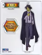 Port Gas D Ace 5th Anniversary Acrylic Stand Charm "Tokyo ONE PIECE Tower" Straw Store Tonga Restore Limited