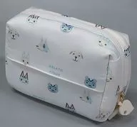 Allover Pattern (Character Duct Pattern) Pouch White x Light Blue "Animal Crossing New Horizons meets GELATO PIQUE"