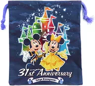 Mickey & minnie / Mrs. Pott & Chip (31st Anniversary) drawstring bag "Disney" Tokyo Disneyland Limited