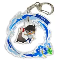 Edogawa Conan "CASE CLOSED Hero Gathering Sky City Trading Yuryura Acrylic Key Holder" Sunshine Aquarium limited