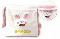 Usagi Face Mascot drawstring bag "Tabeko Doubutsu"