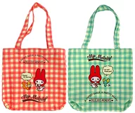 2-Type Set Premium Check Style Applique Tote Bag "My Melody"