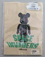 BE @ RBRICK - Bear Brick - MLE SPACE INVADERS Series Shopping Bag Natural "SPACE INVADERS"