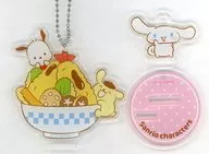 Cinnamon & Pom Pom Pudding & Pochakko (Rice Bowl) "Sanrio Character Cheater's Secret Acrylic Stand Large Size Design"