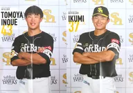 B3 Original Poster 2-Pack Set (Four Fold) Tomoya Inoue #43 & Seikai #37 (Fukuoka Soft Bank Hawks) Monthly Hawks, December 2023 Special Supplement