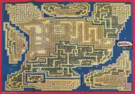 Complete map of B2 poster (eight fold folding) "Getsu Fuma Den / LEGACY OF THE WIZARD" Famicom Communication, August 7 and 21, 1991, Merger Issue Appendix