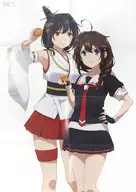 Double-Sided B2 Poster (eight fold) Yamashiro & Shigure / Anchovy "KanColle Someday at That Sea / The Last Chapter of GIRLS & PANZER" Megami Magazine, November 2022 Attachment