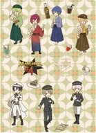 01.集合デザイン レトロカフェver. (レトロアートイラスト) プレミアムポストカードホルダー 「ピタゴラスプロダクション」