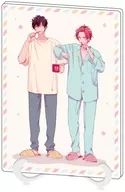 01. Takao Omae & Akatsuki Kiryu (official illustration) Acrylic Art Stand (A5 size) "I said I like you!"