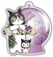 Kuromi "mofusand× Sanrio Character Kuzu Acrylic Plate Key Holder ~ Flower Dome ~"