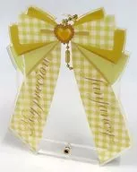 Yellow Ribbon Acrylic Frame gingham Check "Character Fuku KUJI ONLINE apicolle Photo Card Acrylic Frame Ribbon" B-7 Prize