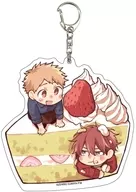01. Kaori Udagawa & Seiichiro Tamba (Cake Ver. / Mini Character) Drawing Illustration Decaacrylic Key Holder "Kawani Sazanami"