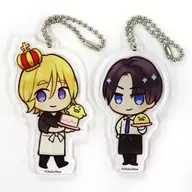 Suo Koto & Odaka Fuma (idol sama ga Ria ni Koi na na) Acrylic Key Holder (2 Pieces Set) "B+ LIBRARY Collaboration Cafe"