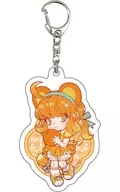 Naranja "Refresh Girls Acrylic Key Holder 01. Illustrated Illustration"