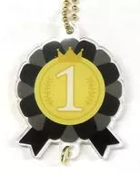 Key Holder Medal Connected to Black "Character Fuku KUJI ONLINE apicolle #Watashi no Suki ga Ichiban Undokai" F-8 Prize