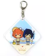 Um porta-chaves acrílico desenhado por Nishinomiya Haru e Ehi no To, "Comics Kimi to Shiranai Natsu no Naru Volume 3" Manga do Rei do Mangá