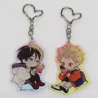 Shingo Nagata & Ao 藤々木 Acrylic Key Holder Set (2-piece Set) "Cupid Struck By Lightning ×emo Cafe Osanpo Cafe"
