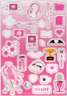 White x Pink Acrylic Parts Set Gaming "Character Fuku KUJI ONLINE apicolle #My recommendation is the best gaming" E-8 Prize