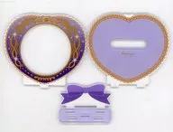 Purple Acrylic metal badge Stand Heart "Character Fuku KUJI ONLINE apicolle #My favorite chocolate holiday" C-3 Prize