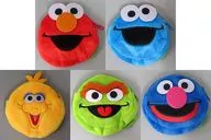 5-Type Set "Sesame Street Plush toy Face Pouch"