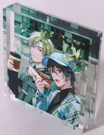 篠原はじめ＆奥村諒太 アクリルブロック 「冬縞しぐれ先生「純情でなにが悪い」コラボカフェ～純情茶房～」