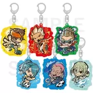 6-type set "INAZUMA ELEVEN POP UP SHOP in E-DINER e-TOON TRADING ACRYLIC KEY HOLDER A"