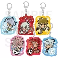 6 types set "INAZUMA ELEVEN POP UP SHOP in E-DINER e-TOON TRADING ACRYLIC KEY HOLDER B"