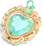 Estuche de metal badge con forma de corazón acrílico verde "DMM scratch! G. triGer Supporting Goods ~ Bijoux Series ~" Premio B-5