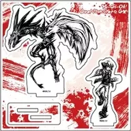 03. Yujo Judai & E HERO Flame Wingman (India ink illustration) Acrylic Stand Plate "Yu-Gi-Oh! Duel Monsters GX"