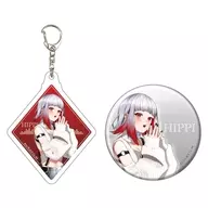 03.HIPPI(オフスタイルVer.) 描き起こしイラスト アクリルキーホルダー＆缶バッジセット 「IA/OИE/HIPPI」