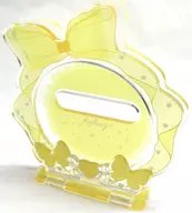 Yellow Acrylic metal badge Stand Chiffon Ribbon C-5 Prize for "Character Fuku KUJI ONLINE apicolle #My Favorite Ballet Core #My favorite" C-5 Prize