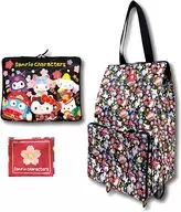 Black Fold-Up Carry Back Japanese Pattern "Sanrio Character Cters"