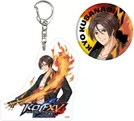 01. Kyo Kusanagi (drawing illustration) acrylic key holder & metal badge set "THE KING OF FIGHTERS XV"