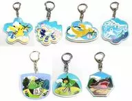 Set of 7 Pokémon Original Aurora Acrylic Key Holder "Pocket Monsters ×PRONTO" Eligible Food Order Special