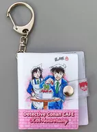 "CASE CLOSED Series 30th Anniversary Cafe" book-type key holder for Shinichi KUDO and Ran MORI