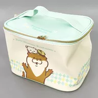 Green Vanity Pouch "Cute Lying otter" Round One Limited Edition