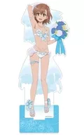 "A Certain SCIENTIFIC Railgun T" Extra-Large Acrylic Stand Painted by Koto Misaka (Wedding Swimwear)