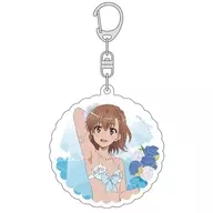 "A Certain SCIENTIFIC Railgun T" Acrylic Key Holder Drawn by Mikoto Misaka (Wedding Swimwear)