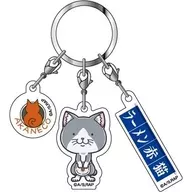 02. Sasaki Pudding 3-chain acrylic key holder "Ramen Akaneko"