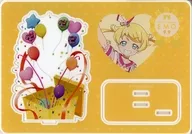 "ハピプリバースデー 2020 on Kiratto Pri Chan Web", an acrylic stand with a background of Moegi Emo.