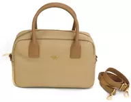 Beige Fusae Brand Collection 2-Way Handbag "CASE CLOSED"