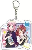 Yuko Yoshida & Momo Chiyoda "Acrylic Key Holder Machikado Mazoku 2-chome 05. Book Store Clerk Ver. Drawing Illustration"
