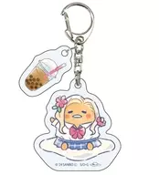 Gudetama (Heisei Gyaru) "Acrylic Key Holder with Parts Sanrio Character Connectors Gudetama 01. Heisei Retro. Graph Art Illustration"