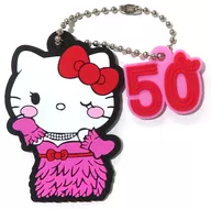 No. 1 Hello Kitty (pink dress) "Hello Kitty 50th Anniversary Rubber Keyholder Collection 2"