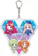 02. Sakura & Tamaki & Airi & Rinrin (Ipriverse ver.) Mini Character Illustration Decaacrylic Key Holder "Himitsu no Ipriu"