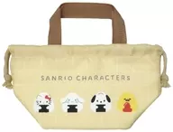 Beige Onigiri Series Gusset drawstring bag "Sanrio Character Choles"