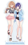 01.矢来綴＆海道律(描き下ろしイラスト) アクリルスタンド 「顔だけ良いクラスメイトが、やたらとグイグイ来る百合の話。」