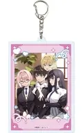 01.集合デザイン(公式イラスト) デカアクリルキーホルダー 「校内三大美女のヒモしてます」