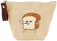 Beige Fluffy Patch Series Funagata Pouch "Pan Dorobo"